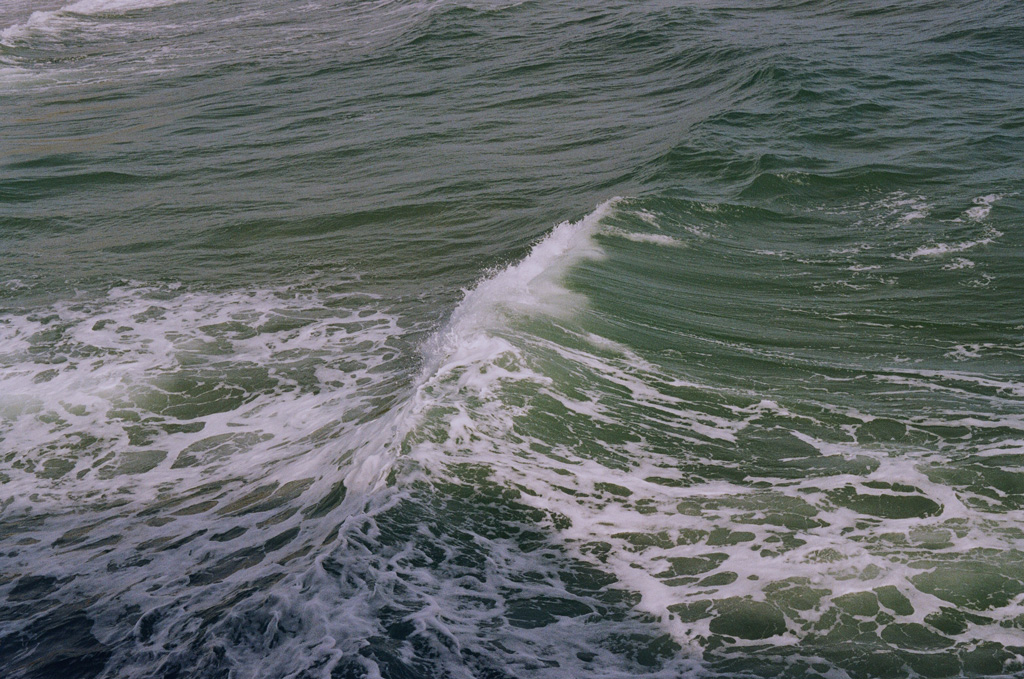 waves breaking out at sea